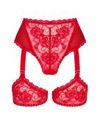 Трусики з поясом для панчохи Obsessive Belovya M/L