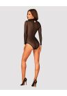 Боди Obsessive B136 из полупрозрачной ткани, черный, XS/S вид 5