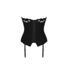 Корсет з мереживними чашками Obsessive Editya та пажами для панчох, чорний, XS/S вид 5