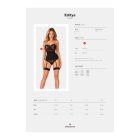 Корсет з мереживними чашками Obsessive Editya та пажами для панчох, чорний, XS/S вид 6