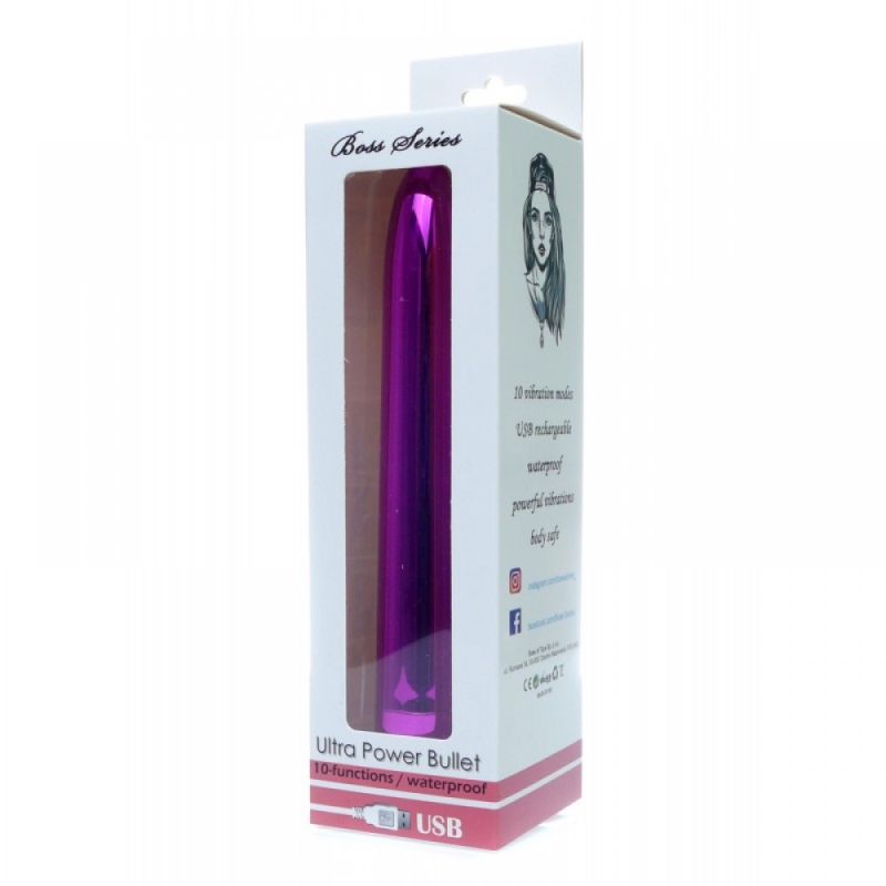 Віброкуля Ultra Power Bullet USB Glossy Pink 10 режимів вібрації вид 4