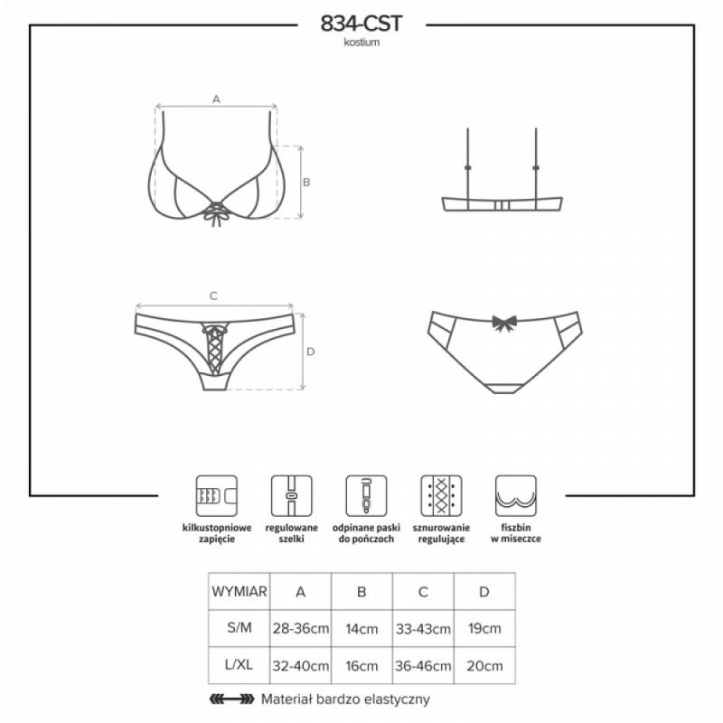 Костюм медсестры Obsessive 834-CST L/XL вид 5