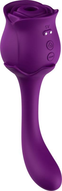 Двойной вибратор с вакуумной стимуляцией Stymulator- ROSE S-E05 purple вид 4