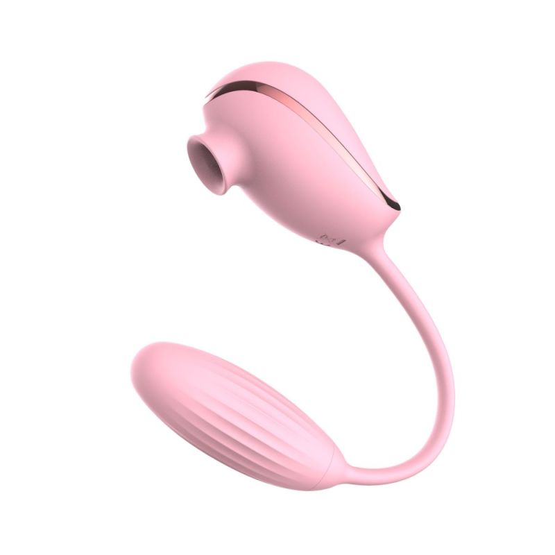 Вакуумный стимулятор клитора с виброяйцом High End Suction Love Egg PINK вид 6