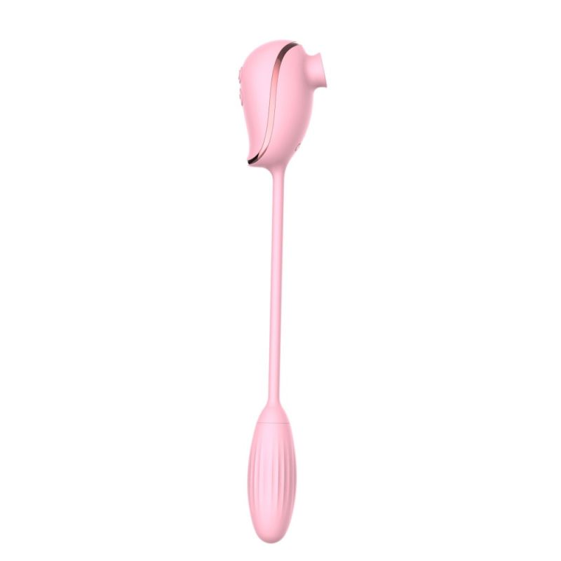 Вакуумный стимулятор клитора с виброяйцом High End Suction Love Egg PINK вид 7