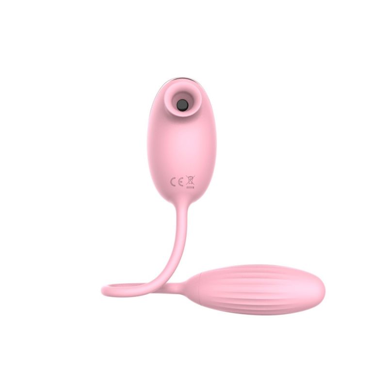 Вакуумний стимулятор клітора з віброяйцем High End Suction Love Egg PINK вид 9