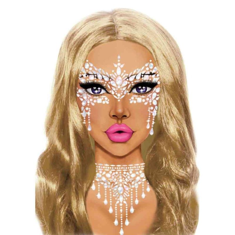 Наклейки для обличчя Diamond Sticker Masquerade White Leg Avenue вид 2