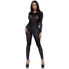 Комбинезон сексуальный Leg Avenue Sheer Rhinestone, XS, со стразами, черный вид 2