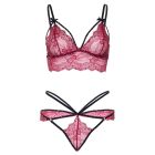 Комплект белья кружевной Leg Avenue Scallop Lace Rhinestone, красный, размер S вид 6