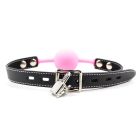 Кляп силиконовый с замком, розовый вид 4