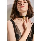 Нашийник-чокер з кільцем, італійська шкіра Leather Cosplay Choker UPKO, розмір L вид 3