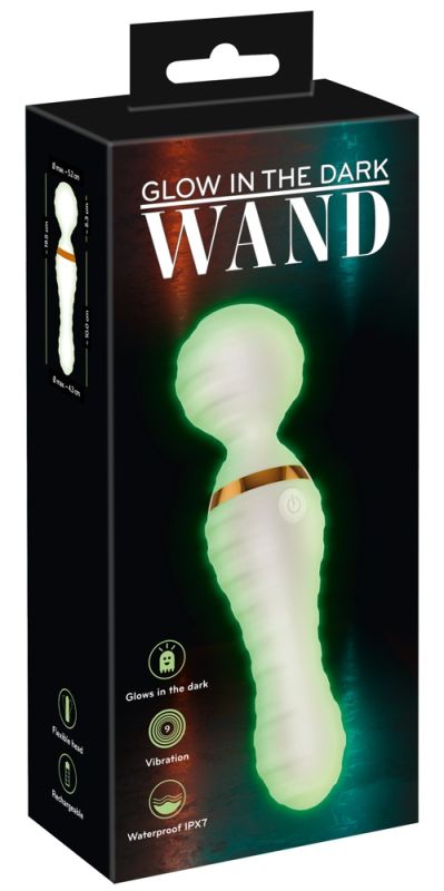 Вібратор мікрофон рельєфний You2Toys GITD Wand Vibrator, світиться у темряві вид 6