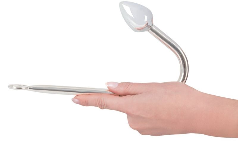 Анальний гачок металевий You2Toys Bondage Hook з кільцем для бондажу, сріблястий вид 5