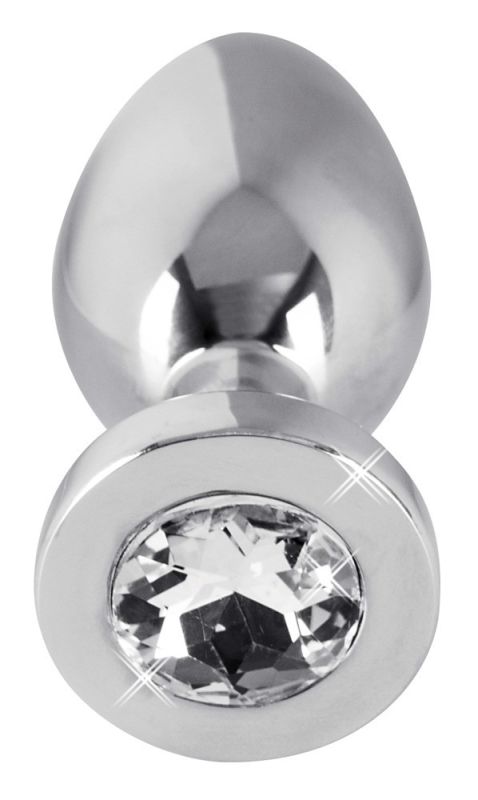 Анальная пробка с камнем You2Toys Jewel Buttplug, серебристая, Small вид 4