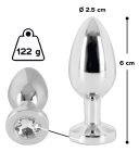 Анальная пробка с камнем You2Toys Jewel Buttplug, серебристая, Small вид 5