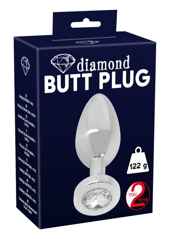 Анальна пробка з каменем You2Toys Jewel Buttplug, срібляста, Small вид 6