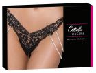 Стринги Cottelli Collection з перлинними ланцюжками з боків, чорні, S/M вид 8