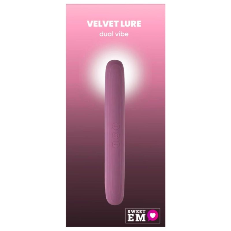 Вибратор двухсторонний Sweet Em Velvet Lure, 10 режимов вибрации, фиолетовый вид 2