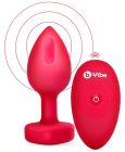 Анальна пробка з вібрацією та пультом керування B-Vibe Vibrating Heart Plug червона, M/L вид 3