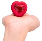 Анальна пробка з вібрацією та пультом керування B-Vibe Vibrating Heart Plug червона, M/L вид 5