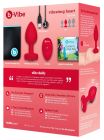 Анальна пробка з вібрацією та пультом керування B-Vibe Vibrating Heart Plug червона, M/L вид 11