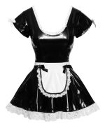 Костюм сексі покоївки Black Level Vinyl Maid's Dress, S, чорне