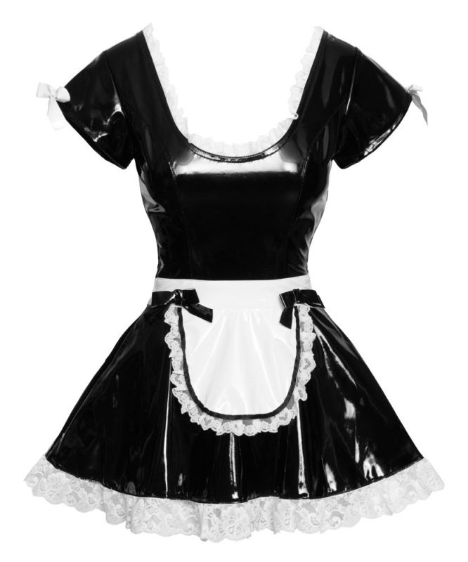 Костюм секси горничной Black Level Vinyl Maid's Dress, S, черное вид 5