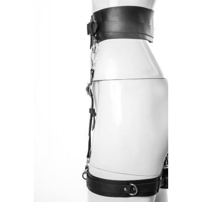 Гартери широкі з пряжками G4.1 Candy Hero, екошкіра, ручна робота, чорні, OS вид 4