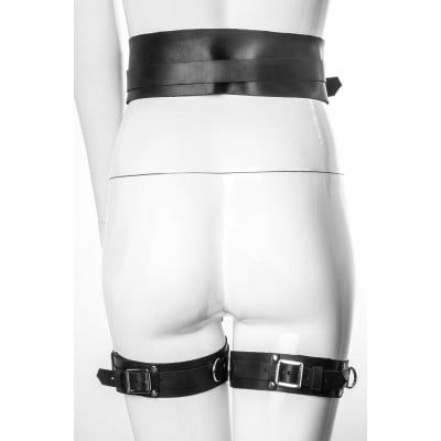 Гартери широкі з пряжками G4.1 Candy Hero, екошкіра, ручна робота, чорні, OS вид 5