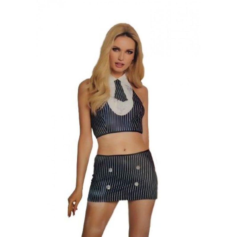 Еротичний наряд вчительки для рольових ігор Sunspice, чорно-білий, 2 предмети вид 2