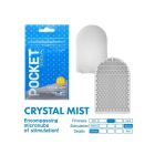 Міні мастурбатор нереалістичний Tenga Pocket Crystal Mist, з рельєфом, білий вид 2
