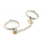 Окови на ноги металеві DS Fetish з ланцюгом та замочками вид 2