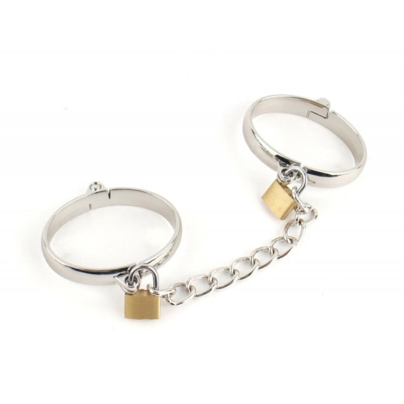 Оковы на ноги металлические DS Fetish с цепью и замочками вид 2