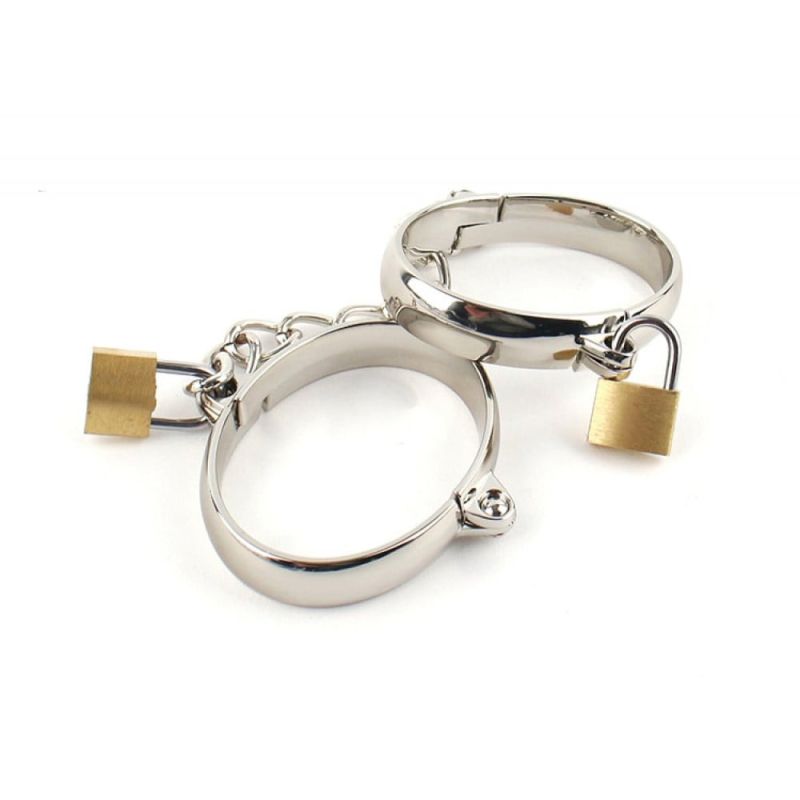 Окови на ноги металеві DS Fetish з ланцюгом та замочками вид 3