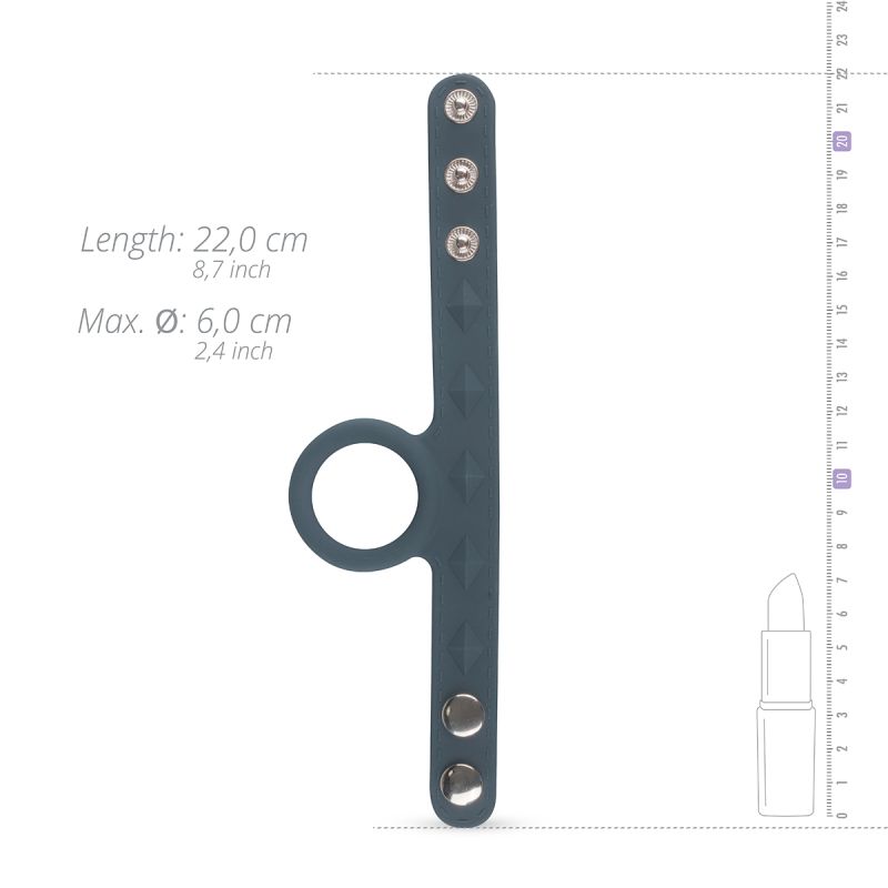 Эрекционное кольцо Boners Cock & Ball Strap с ремешком для мошонки, S/M вид 5