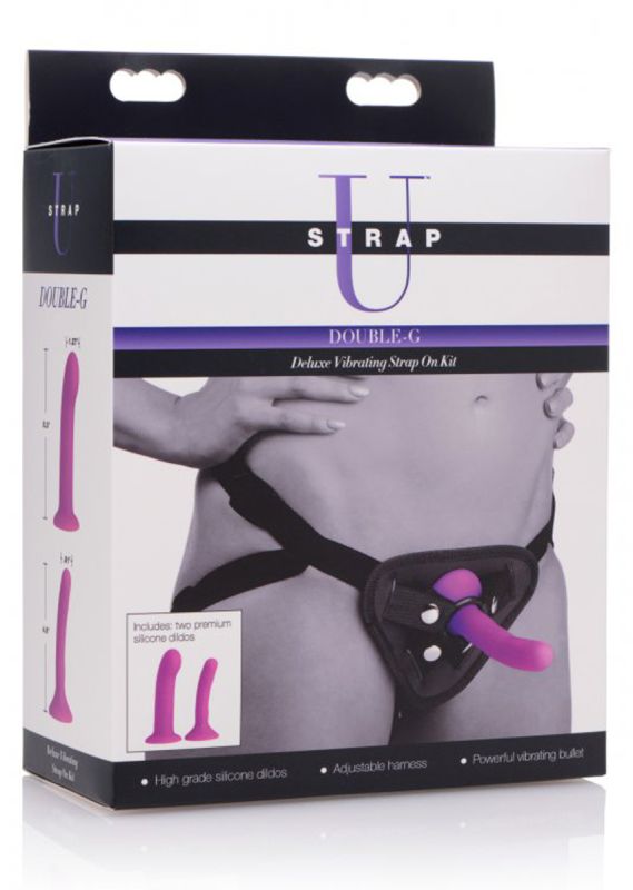 Набор страпонов с вибрацией Double-G Deluxe Vibrating Strap-On Kit вид 6