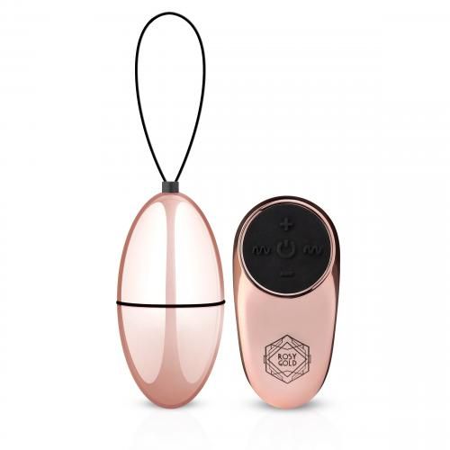 Виброяйцо с пультом управления на батарейках Rosy Gold-New Vibrating Egg вид 2