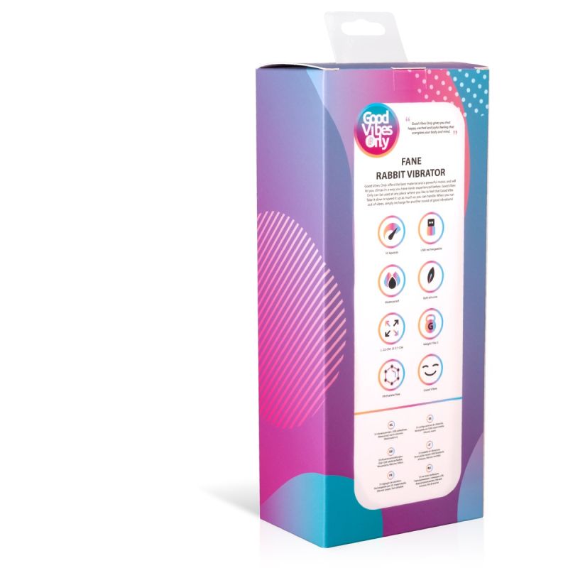 Вибратор-кролик Fane Good Vibes Only, силиконовый, фиолетовый, 22 см х 3.7 см вид 7