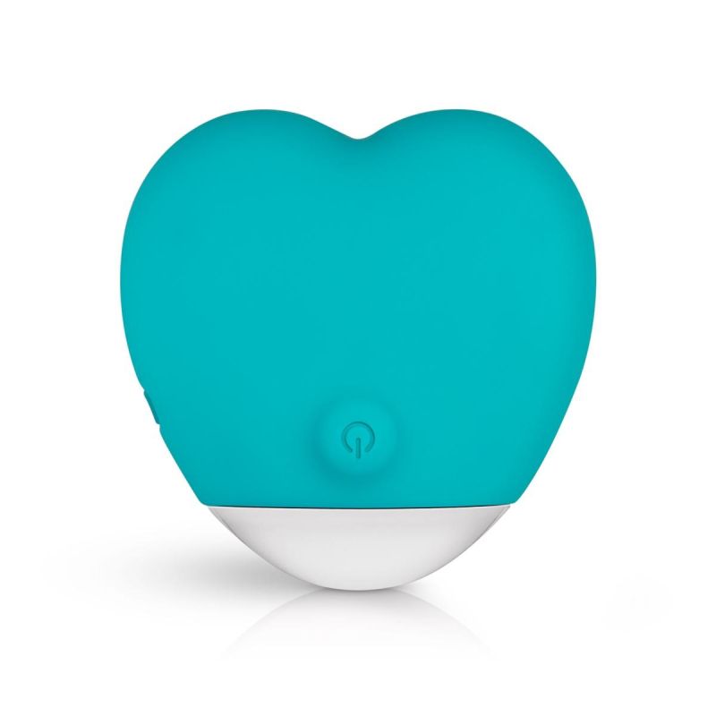 Вибратор для клитора в форме сердца Oron Good Vibes Only, силиконовый, голубой, 6 см вид 3