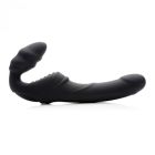Женский вибрострапон Slim Rider Ribbed Ribbed Vibrating Silicone Strapless Strap On, черный вид 2