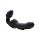 Женский вибрострапон Slim Rider Ribbed Ribbed Vibrating Silicone Strapless Strap On, черный вид 3