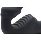 Женский вибрострапон Slim Rider Ribbed Ribbed Vibrating Silicone Strapless Strap On, черный вид 5