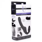 Женский вибрострапон Slim Rider Ribbed Ribbed Vibrating Silicone Strapless Strap On, черный вид 7