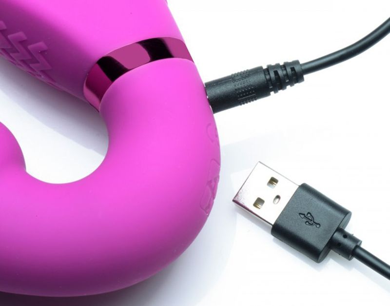 Страпон безремневой с вибрацией и накачкой Strap U с дистанционным пультом, розовый, 24.1 х 3.8 см вид 4