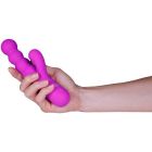 Вибратор-кролик рельефный Double Up Miss V, фиолетовый вид 5