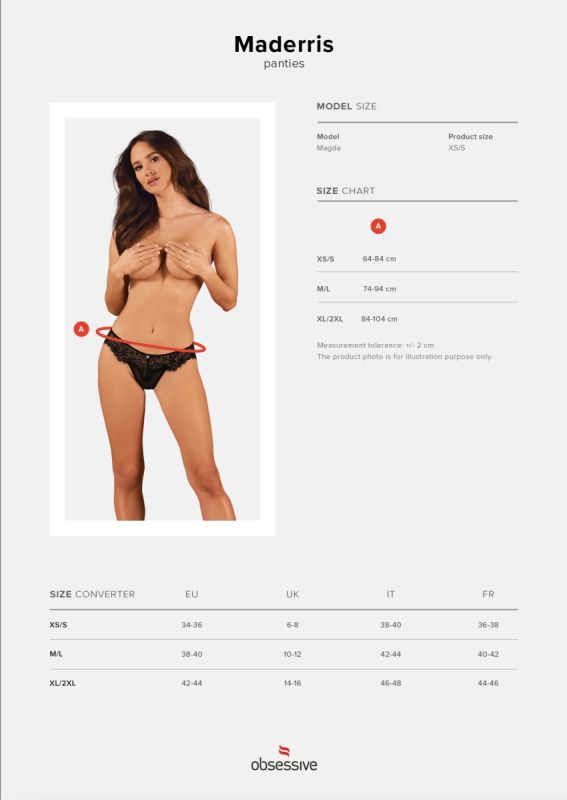 Трусики черные Maderris panties Obsessive M/L вид 10