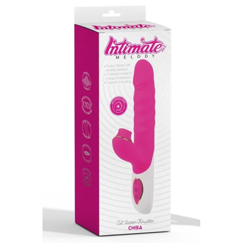 Вібратор кролик із вакуумною стимуляцією CHISA Intimate Melody Clit Kisser THruster, рожевий вид 7
