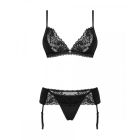 Кружевной комплект Obsessive Maderris 3-pcs set XS/S вид 4