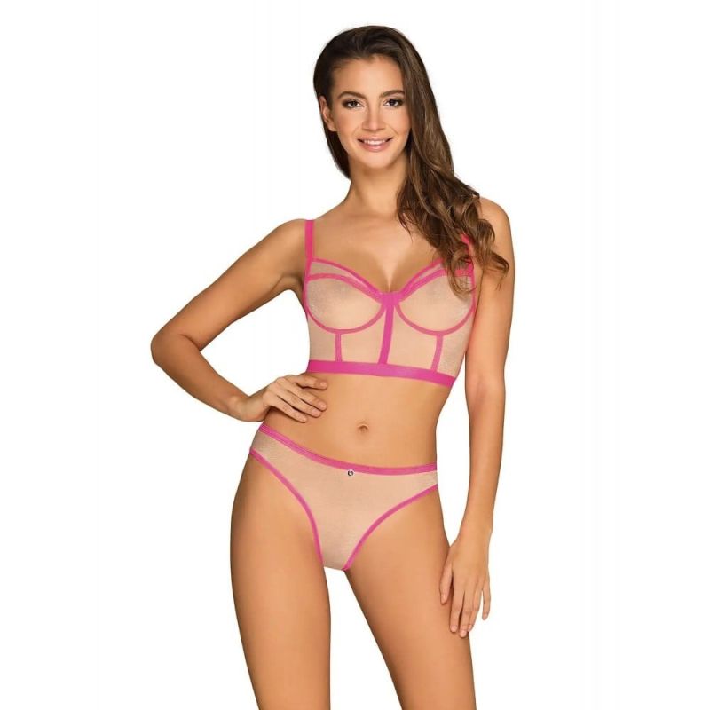 Комплект Obsessive Nudelia top & panties pink S/M вид 2