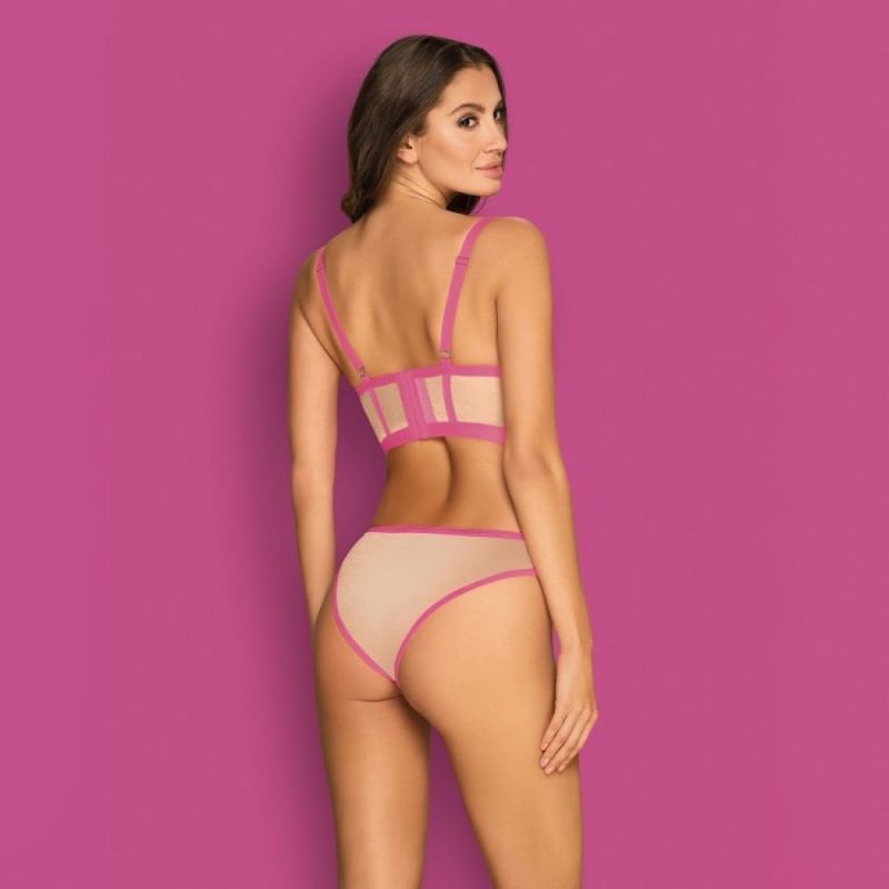 Комплект Obsessive Nudelia top & panties pink S/M вид 5